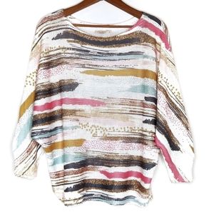 Anna Melani | Pastel Watercolour Dolman Knit Sweater Small